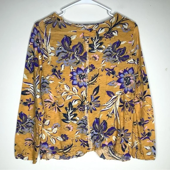 < We The Free Dreamed Of You Floral Ruched Long Sleeve Top > - Picture 8 of 8